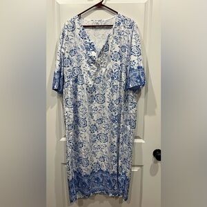 Blue and White Floral Dress
